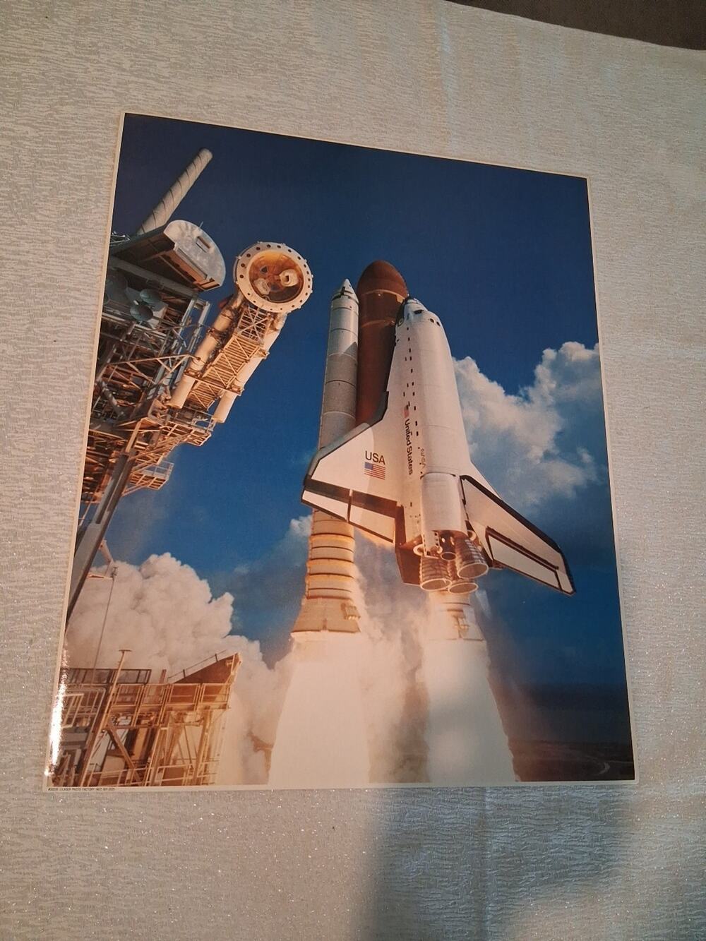 Vintage 1985 NASA Space Shuttle Atlantis Launch 16x20 Laser Photo Art STS-51J
